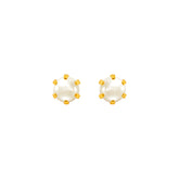 22k Yellow Gold Pearl Stud Earrings with Pearl with gold weight of 0.842g